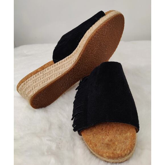 Ugg Suede Fringe Heeled Wedge Espadrille Sandals sz 8.5 - Picture 6 of 9